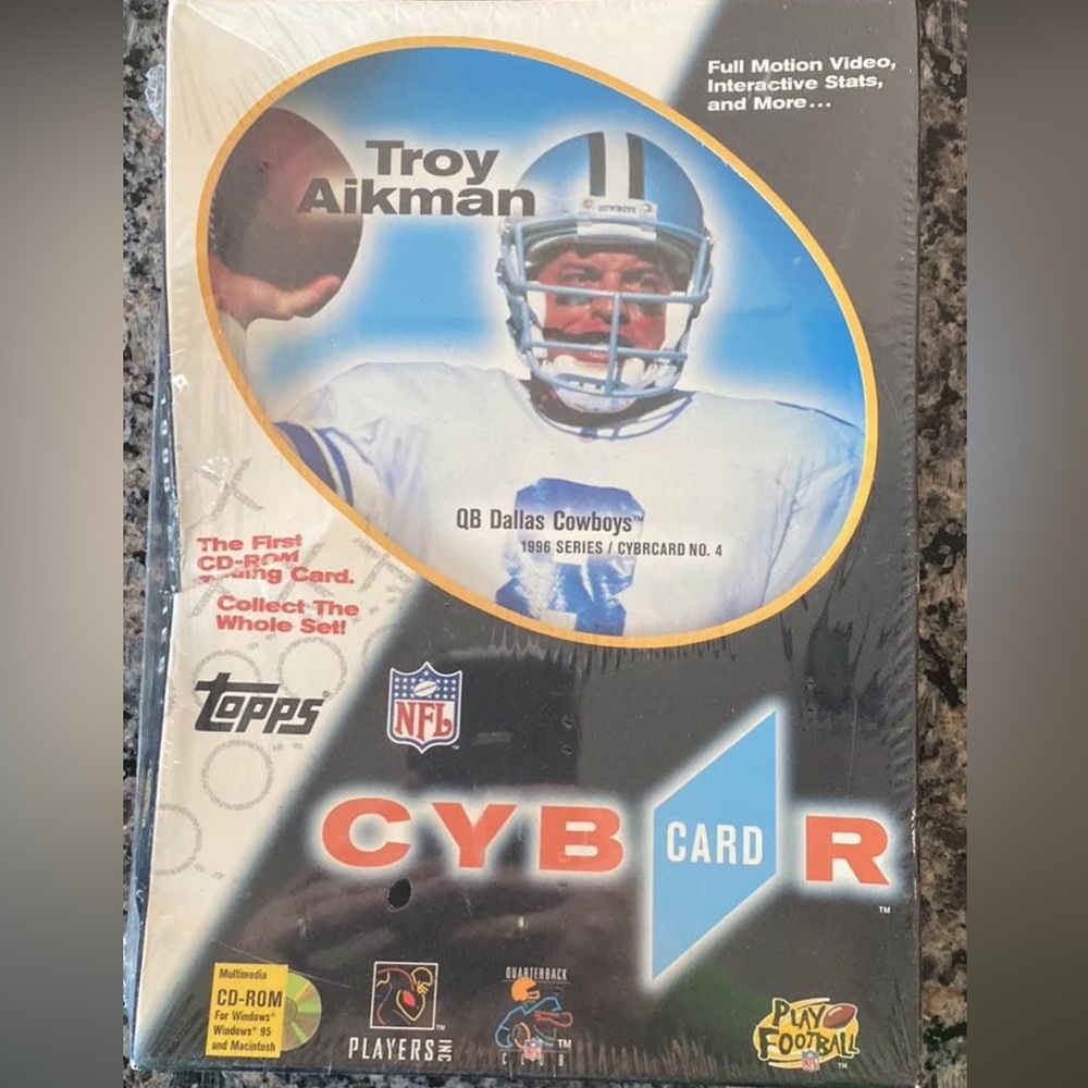 Topps CyberCard No. 4 1996 Series Troy Aikman [CD-ROM] Topps [CD-ROM]
